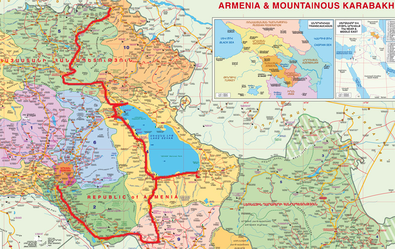 Карта границ армении и турции